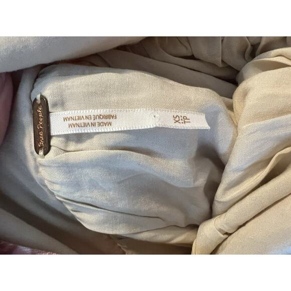 Free People All the Time Velvet Mini Dress Petal Combo XS Rose Country Boho New - Picture 6 of 10